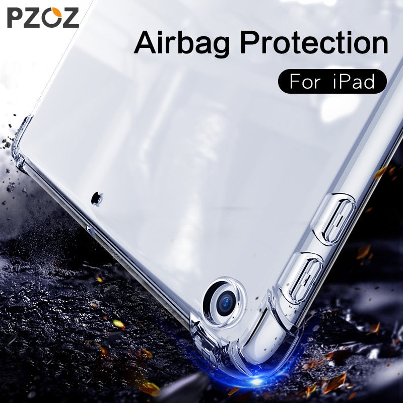 Shockproof Silicone Transparent Shell Tablet Back Cover For iPad