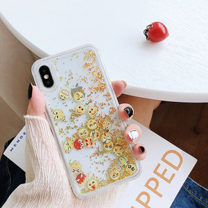 Cute Apps Icon Emoji Liquid Glitter Quicksand  Case for iPhone