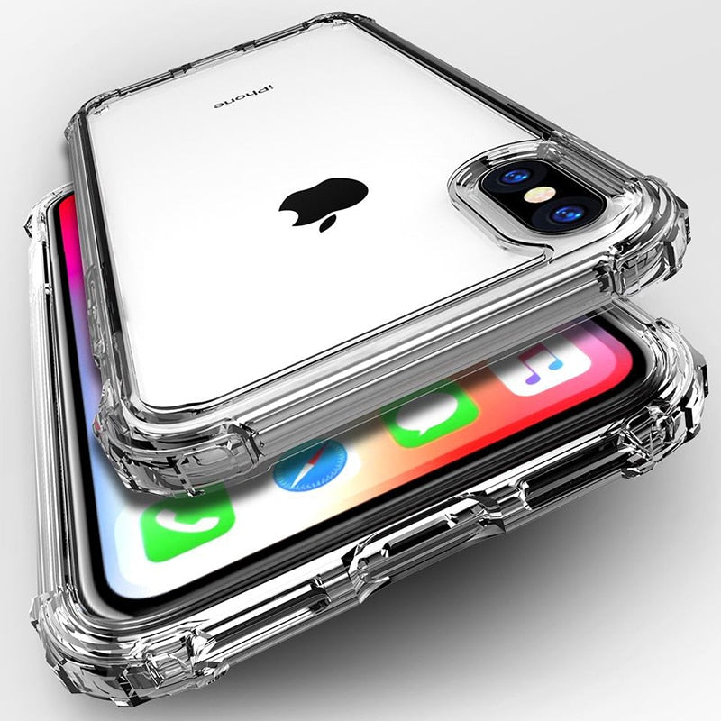 Luxury Shockproof Bumper Transparent Silicone Phone Case For iPhone